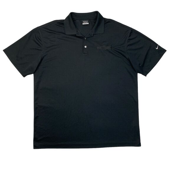 Nike Polo Shirt Mens XXL 2XL Black Golf Dri Fit Micro Pique Performance - Picture 1 of 16